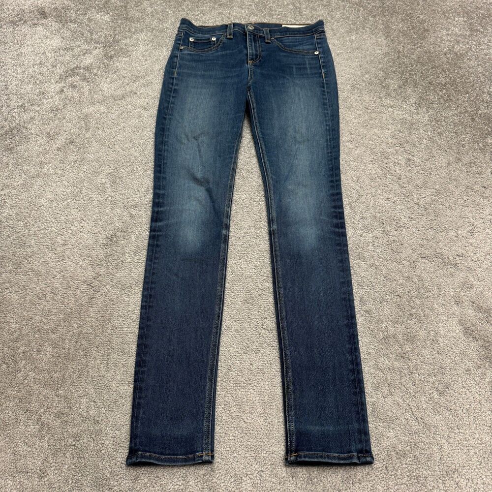 Rag & Bone 10 Inch Skinny Denim Jeans Womens 26 Bedford Blue High Rise Stretch